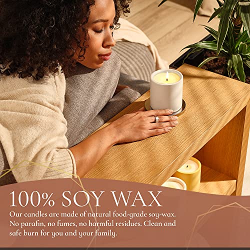 Scented Candles for Home Scented Aromatherapy Candle for Women, All-Natural Non-Toxic Soy Candle Gift in Concrete Jar, 7 Oz (Soho Regency)