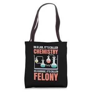 its called chemistry in a garage its called felony tote bag