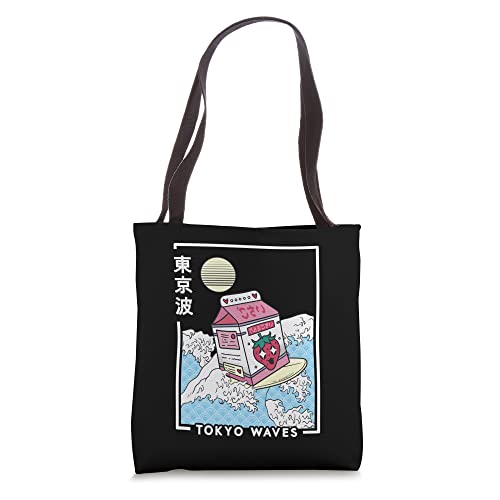 Strawberry Milk Japanese Wave Anime Kids Kawaii Aesthetic Tote Bag