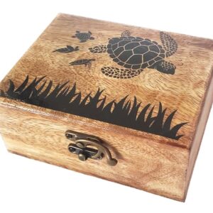 RK Collections Sea Turtle Lovers Jewelry Trinket Keepsake Box. Home Decor, Gifts for Beach and Nautical Lovers