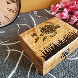 RK Collections Sea Turtle Lovers Jewelry Trinket Keepsake Box. Home Decor, Gifts for Beach and Nautical Lovers