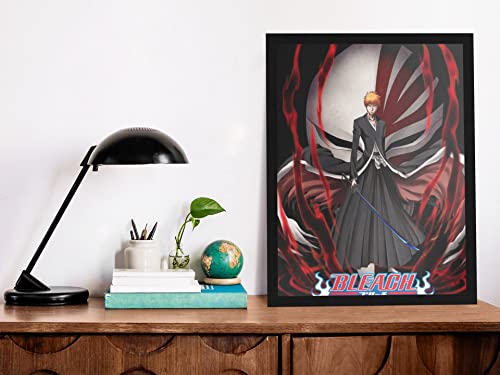 Bleach Anime Poster Ichigo Kurosaki Soul Reaper Swords Manga Comic Cool Aesthetic Modern Picture Japanese Bedroom Home Living Room Weeb Fan Birthday Gift Cool Wall Decor Art Print Poster 12x18