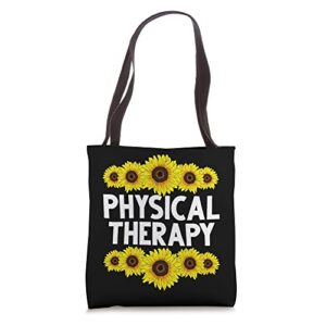 pt therapist yellow flower sunflower physical therapy tote bag