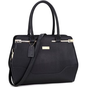 dasein women satchel purse vegan leather top-handle bag work tote shoulder handbag