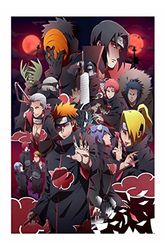 Ukeclvd Akatsuski Poster Uchiha Itachi Pain Japan Manga Personality Anime Decorative Painting Wall Art Canvas Posters Gifts 12x18 inch No Frame