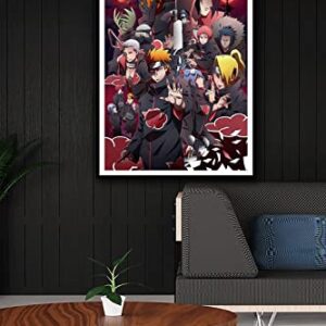 Ukeclvd Akatsuski Poster Uchiha Itachi Pain Japan Manga Personality Anime Decorative Painting Wall Art Canvas Posters Gifts 12x18 inch No Frame