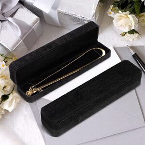 24 Pieces Velvet Bracelet Box Set Long Jewelry Box Black Necklace Boxes Storage Chain Gift Box Luxury Pendant Display Case for Wedding Engagement Christmas Anniversaries Birthday Gift Wrapping