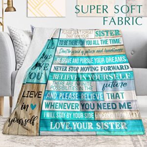 Fecvdlis Sisters Gifts from Sisters,Sister Birthday Gifts from Sister Throw Blanket Sister Gifts to My Bestie Valentines Gifts Warm Cozy Flannel Blanket for Bedding Sofa (60"X50", Sister Gifts)