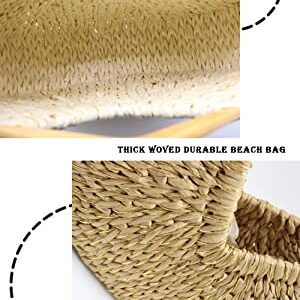 Womens Top Handle Straw Beach Tote Bags Shoulder Bag Beach Bag Large Size Purses Big Woven Rhombus Handle Bag