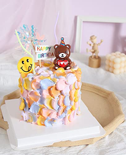 Cartoon Hug Bear Candle Set,Cute Mini Bear and I Love You Funny Baby Kids Children Happy Birthday Candles,Party Supplies,Cake Decoration