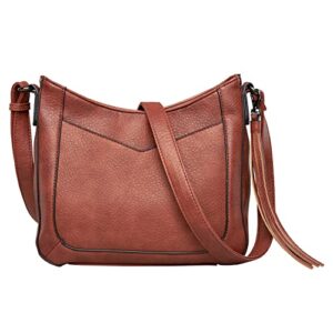 concealed carry emery crossbody with rfid slim wallet by lady conceal (mahogany)