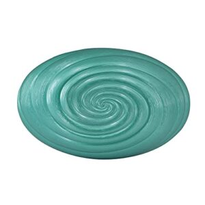 A&B Home Glass Fruit Bowl - Blue Green Decorative Bowl, Large Glass Bowl Tabletop Home Décor, Coffee Table Centerpiece Assecories, 13" x 9" x 3"