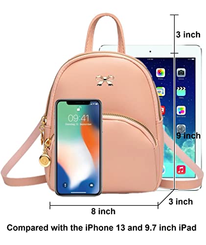 American Shield Cute Casual Daypack Backpacks Fashion Small Girl Women Man Mini Lightweight Purse Classical Basic Travel Water Resistant Bag for Work Event (Pink4)