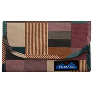 kavu big spender tri-fold wallet clutch travel organizer-grandmas quilt