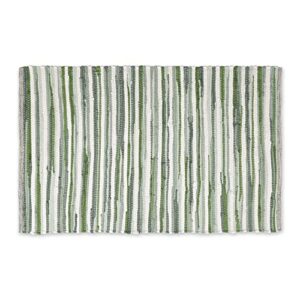 dii chindi home collection cotton handwoven slim stripe area rag rug, 2×3′, jadeite