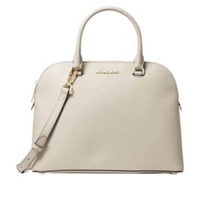 michael kors cindy leather dome satchel (light cream)