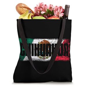 Chihuahua con la bandera de México Tote Bag