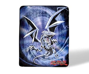 yu-gi-oh! blue-eyes white dragon fleece throw blanket | 45 x 60 inches