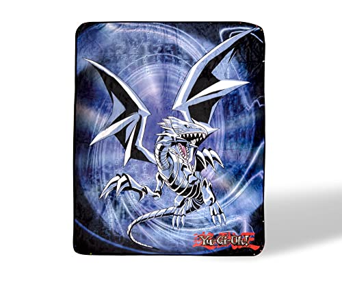 Yu-Gi-Oh! Blue-Eyes White Dragon Fleece Throw Blanket | 45 x 60 Inches