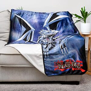 Yu-Gi-Oh! Blue-Eyes White Dragon Fleece Throw Blanket | 45 x 60 Inches