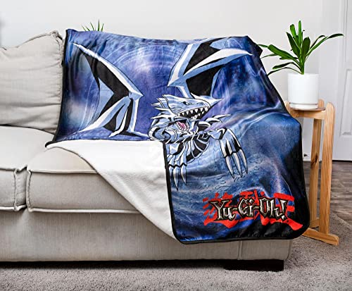 Yu-Gi-Oh! Blue-Eyes White Dragon Fleece Throw Blanket | 45 x 60 Inches