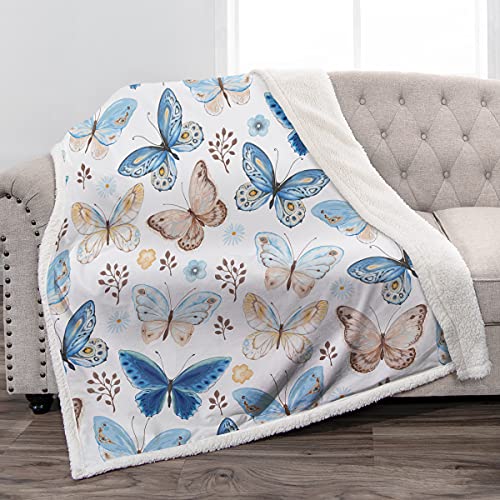 Jekeno Butterfly Blanket for Women - Super Soft Warm Cozy Fuzzy Plush Butterfly Pattern Sherpa Throw Blankets for Halloween Christmas Teens Kids Girls Adults Men Best Friend Birthday 50"x60"