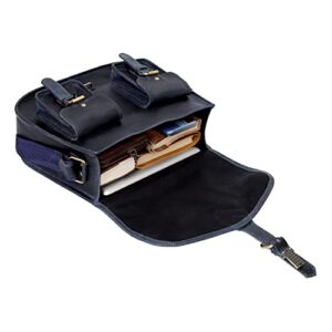 Ruzioon Leather Crossbody Purse Women Shoulder Bag Satchel Ladies Travel Purse Genuine Leather (vintage dark blue)