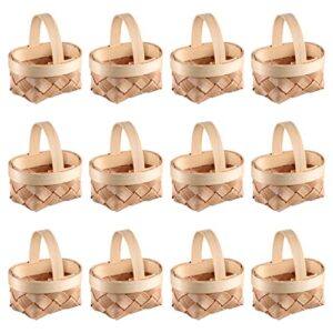 doitool 24pcs mini woven baskets with handles for party favors crafts decor, small woven baskets for wedding party favor farmhouse decor
