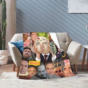 Blanket Nicolas Cage Soft and Comfortable Warm Fleece Blanket for Sofa,Office Bed car Camp Couch Cozy Plush Throw Blankets Beach Blankets