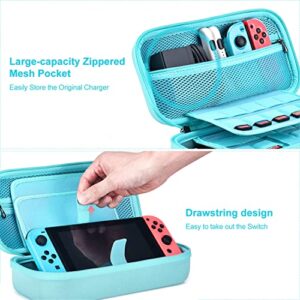 innoAura Switch Case for NS Switch 18 in 1 Switch Accessories Bundle with Switch Carrying Case, Switch Game Case, Switch Screen Protector, Switch Stand, Switch Thumb Grips (Blue)