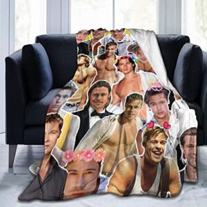 blanket brad pitt soft and comfortable warm fleece blanket for sofa,office bed car camp couch cozy plush throw blankets beach blankets