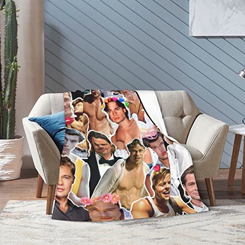 Blanket Brad Pitt Soft and Comfortable Warm Fleece Blanket for Sofa,Office Bed car Camp Couch Cozy Plush Throw Blankets Beach Blankets