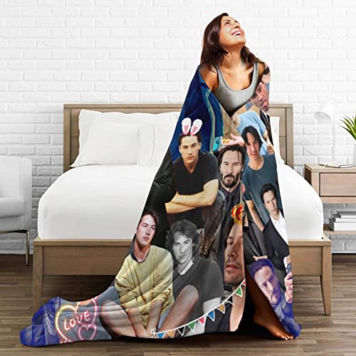 Blanket Keanu Reeves Soft and Comfortable Warm Fleece Blanket for Sofa,Office Bed car Camp Couch Cozy Plush Throw Blankets Beach Blankets