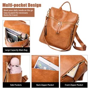 Meobvg Backpack Purse for Women, Shoulder Handbag Sets with Zipper Strap Satchel for Daily Travel(Blue)