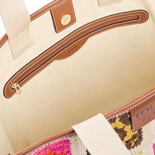 TOUS Crochet tote bag large beige and brown
