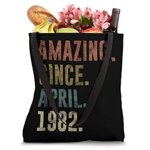 40th Birthday Vintage Amazing Since April 1982 Tote Bag