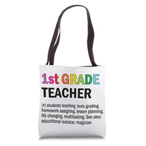 first grade teacher definition 1st grade tote bag