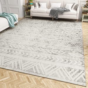 boho area rug 5×7 feet modern area rug neutral carpet for bedroom decor, livingroom decoration ideas, play room