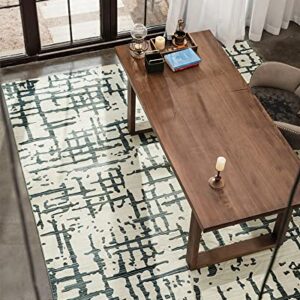 RESARE-Area Rug 5x7 ft-Neutral Modern Carpet Rug for Living Room Bedroom Dining Room-Machine Washable Beige Area Rug for Decor Decoration