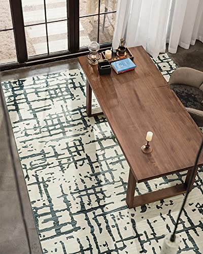 RESARE-Area Rug 5x7 ft-Neutral Modern Carpet Rug for Living Room Bedroom Dining Room-Machine Washable Beige Area Rug for Decor Decoration