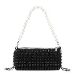 evevictor clutch purse for women, bling evening bag, crossbody handbag, rhinestone money hand bag for prom, party, wedding, date (black)