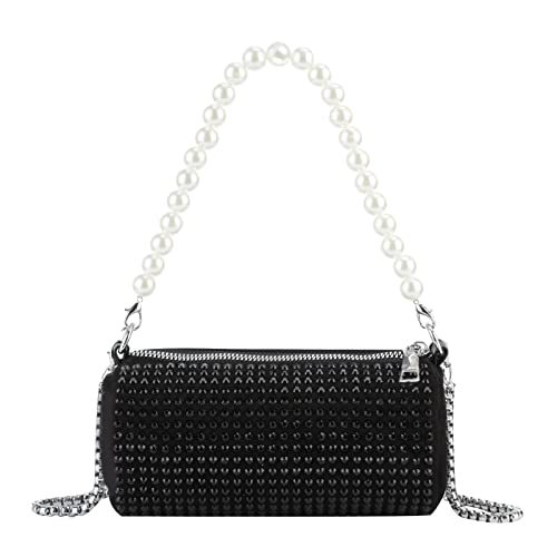 Evevictor Clutch Purse for Women, Bling Evening Bag, Crossbody Handbag, Rhinestone Money Hand Bag for Prom, Party, Wedding, Date (Black)