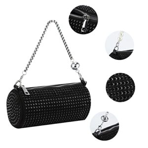 Evevictor Clutch Purse for Women, Bling Evening Bag, Crossbody Handbag, Rhinestone Money Hand Bag for Prom, Party, Wedding, Date (Black)