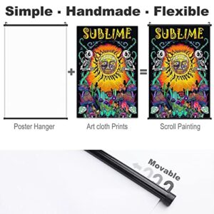 SAUSN Sublime Trippy Hippie Sun Wall Hanging Scroll Poster 16'' X 24'' Decor Artwork Painting Wall Art Print For Living Room Bedroom Home Fans Gift, 16''x24''