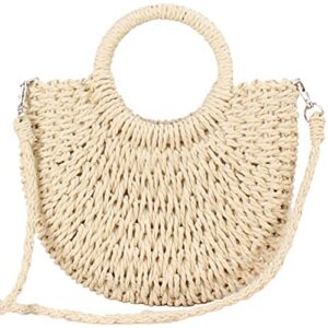 summer beach handbag women straw tote purse top handle crossbody bag for travel vocation
