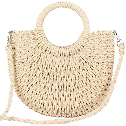 Summer Beach Handbag Women Straw Tote Purse Top Handle Crossbody Bag for Travel Vocation