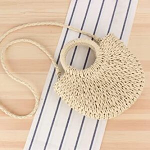 Summer Beach Handbag Women Straw Tote Purse Top Handle Crossbody Bag for Travel Vocation