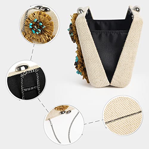 M10M15 Straw Handbag Woven Clutch Purse for Women Evening Clutch Party Wedding Vacation Summer Beach Bag Crossbody Straw Clutch