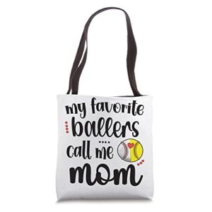 favorite softball baseball players call me mom tote bag