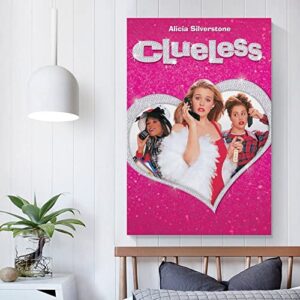 Clueless Vintage Movie Poster Canvas Wall Art 90S Room Aesthetic Posters 12x18inch(30x45cm)